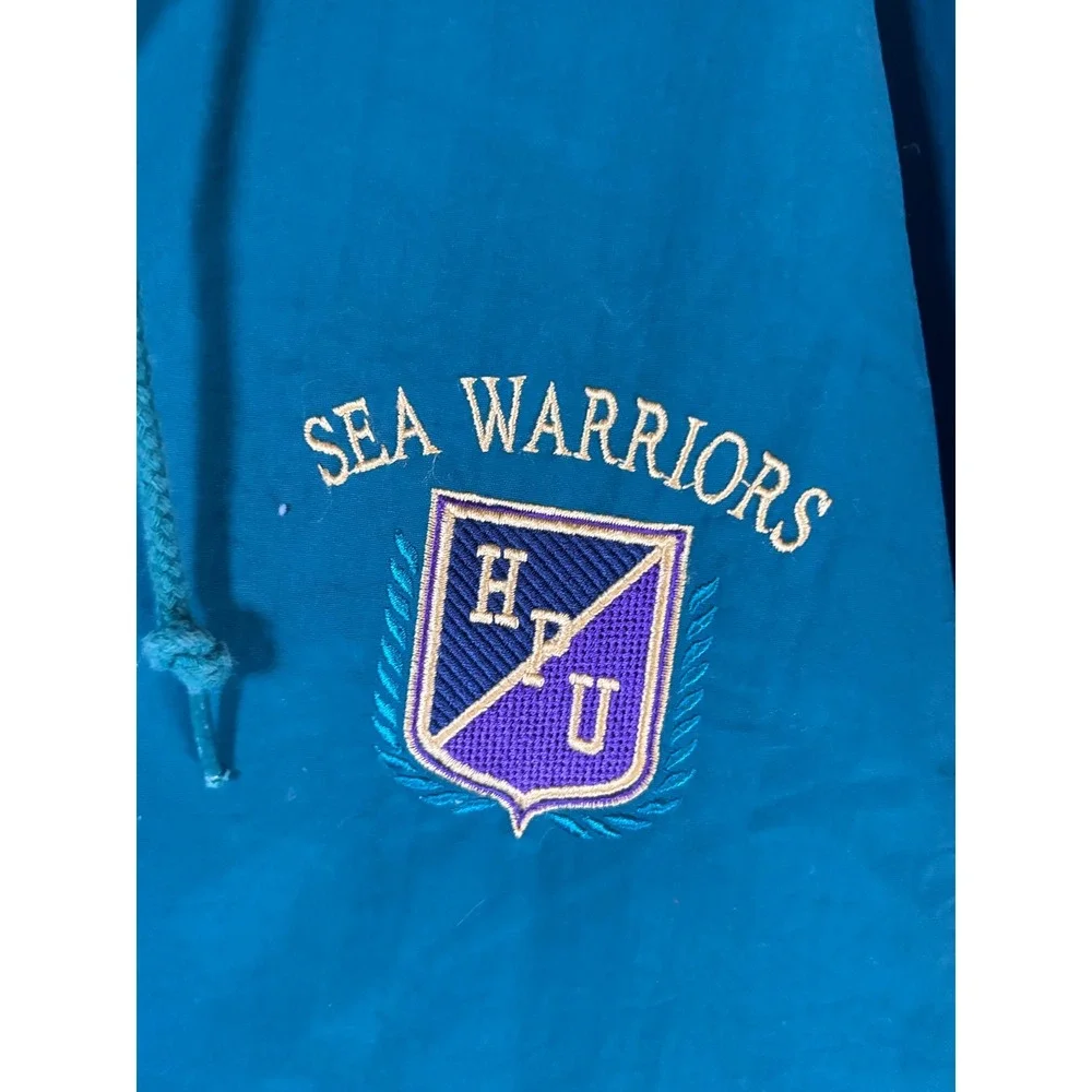Vintage JanSport Hawaii Pacific University Sea Warriors Windbreaker Teal Large